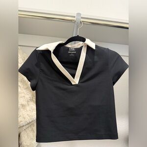YPB SculptLUX Black and White Top Size Small Abercrombie
